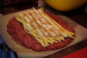 Rezept Mac’n Cheese Bacon Bomb mit Barbecue Glasur & Makkaroni Füllung