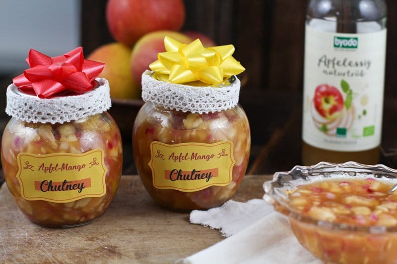 Apfel-Mango-Chutney mit Byodo Apfelessig - DIY Geschenk aus der Küche 1 DIY Geschenk aus der Küche