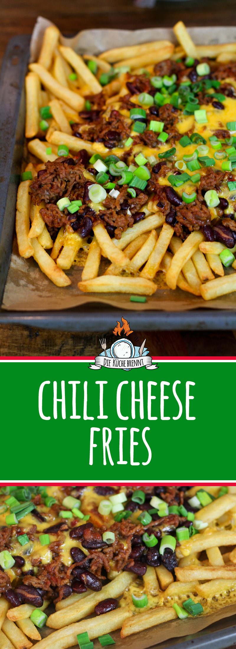 American Chili Cheese Fries Rezept - Leckerei vom Blech 3 Chili Cheese Fries Rezept - selber machen
