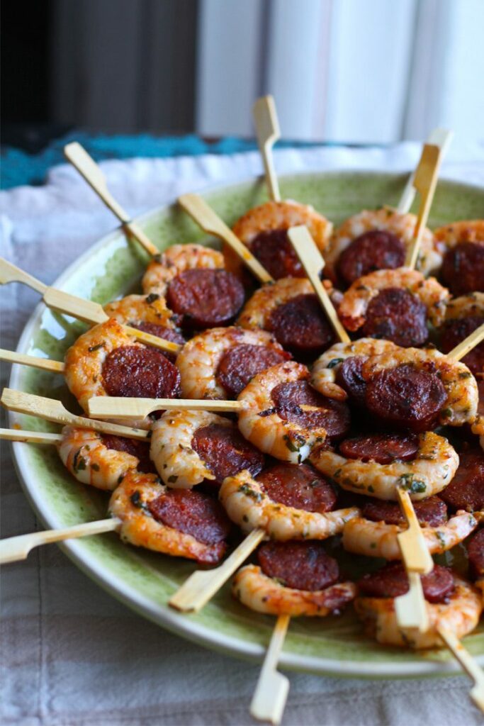 Party Fingerfood - Chorizo Garnelen Spieße