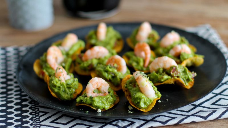 Avocado Garnelen Chips als kleines Fingerfood für die nächste Party