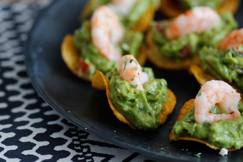 Avocado Garnelen Chips als kleines Fingerfood für die nächste Party