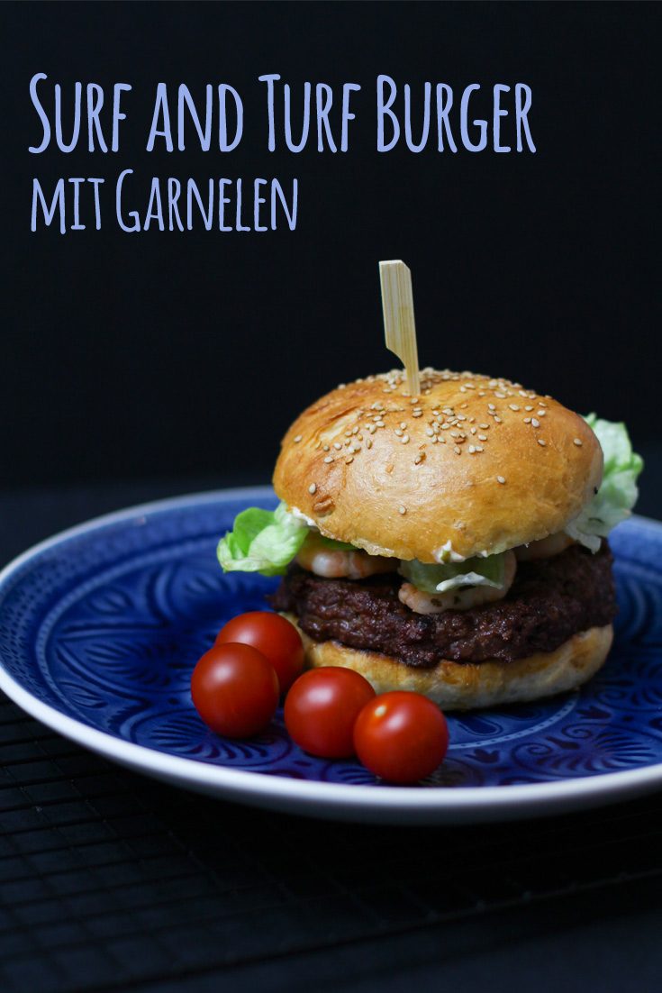 Surf and Turf Burger mit Garnelen & Aioli