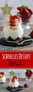 Schnelles Dessert im Glas mit weißem Schokolade Mousse