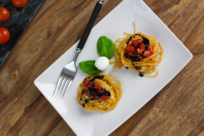 Spaghetti Nester Tomate Mozzarella in Muffinform 1 Tomate Mozzarella