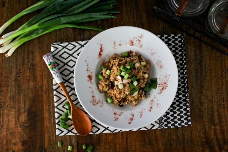 Gebratener Reis Rezept mit Pilzen, Bohnen, Kichererbsen