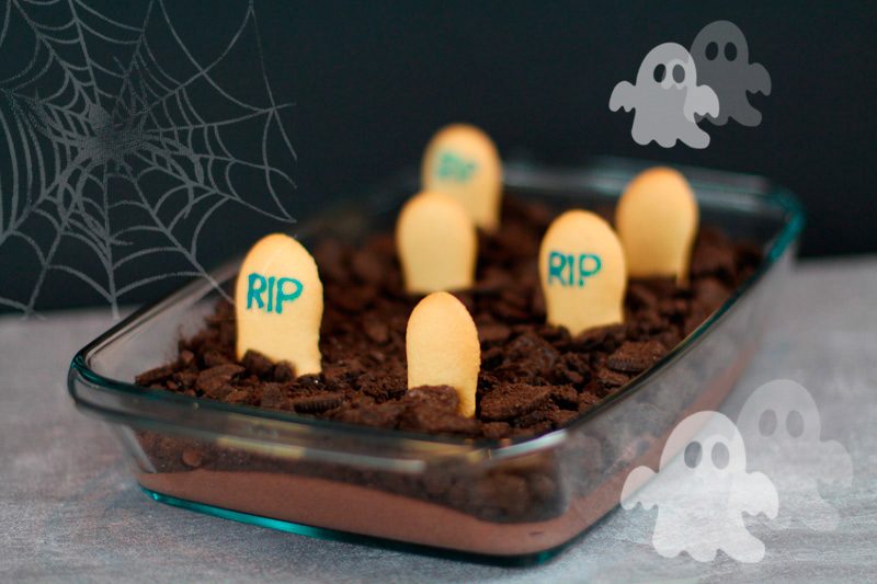 Halloween Nachspeise – Friedhof Mousse au Chocolat