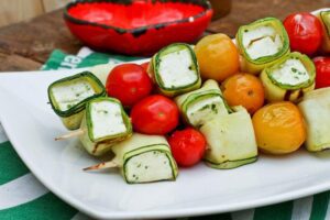 Gemüse Spieße Grillen - Zucchini Feta Tomaten