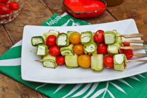 Gemüse Spieße Grillen - Zucchini Feta Tomaten