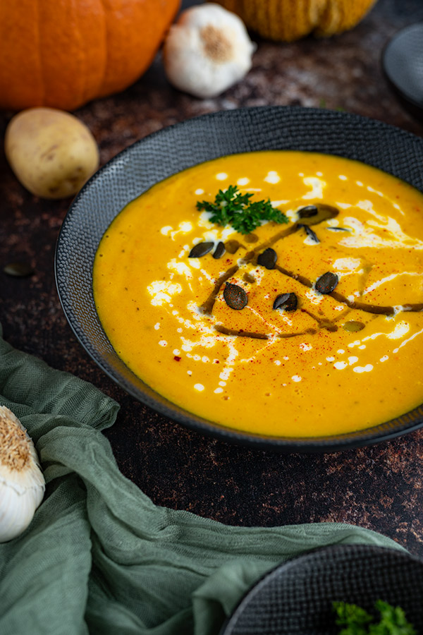 Hokkaido Kürbissuppe mit Kartoffeln 3 Schnelle Kürbisrezepte für Suppe
