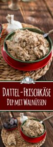 Dattel Frischkäse Dip mit Walnüssen