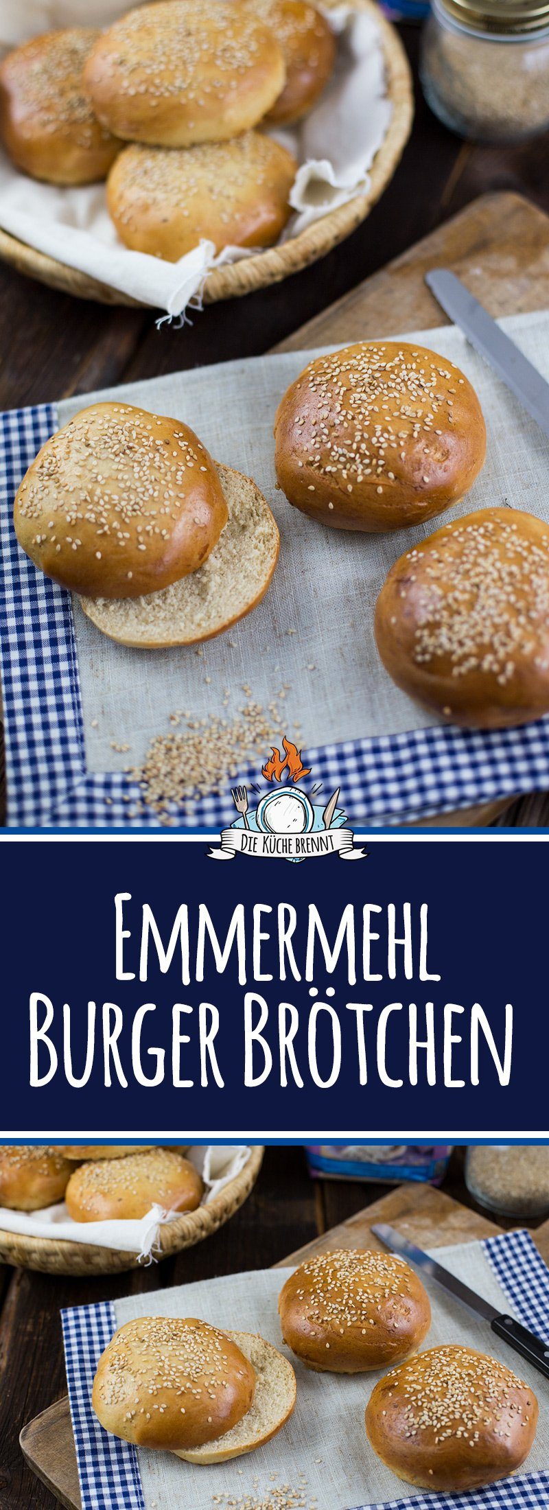 Emmermehl Brötchen Rezept - Backen mit Emmermehl 15 Burger Brötchen selber backen