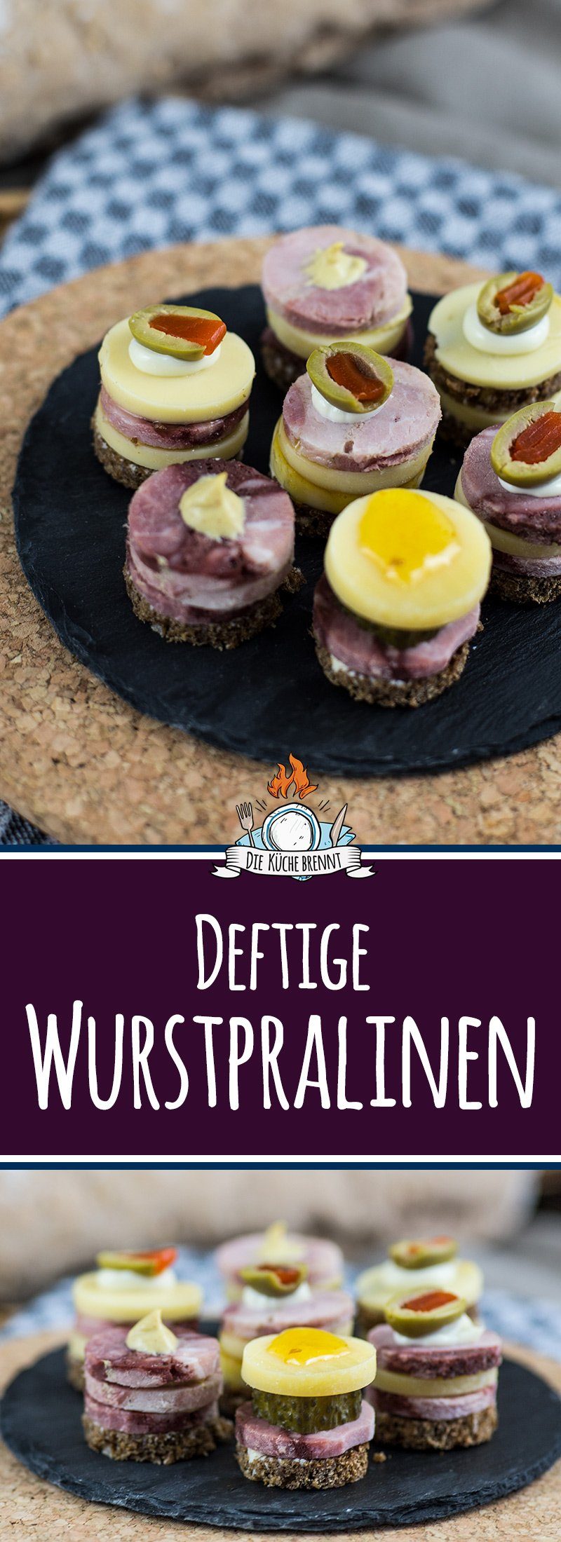 Herzhafte Wurstpralinen für Brunch, Buffet & Party 7 Kleine Fingerfood Häppchen mit Wurst