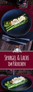 Grüner Spargel mit Lachs im Butterbrotpapier