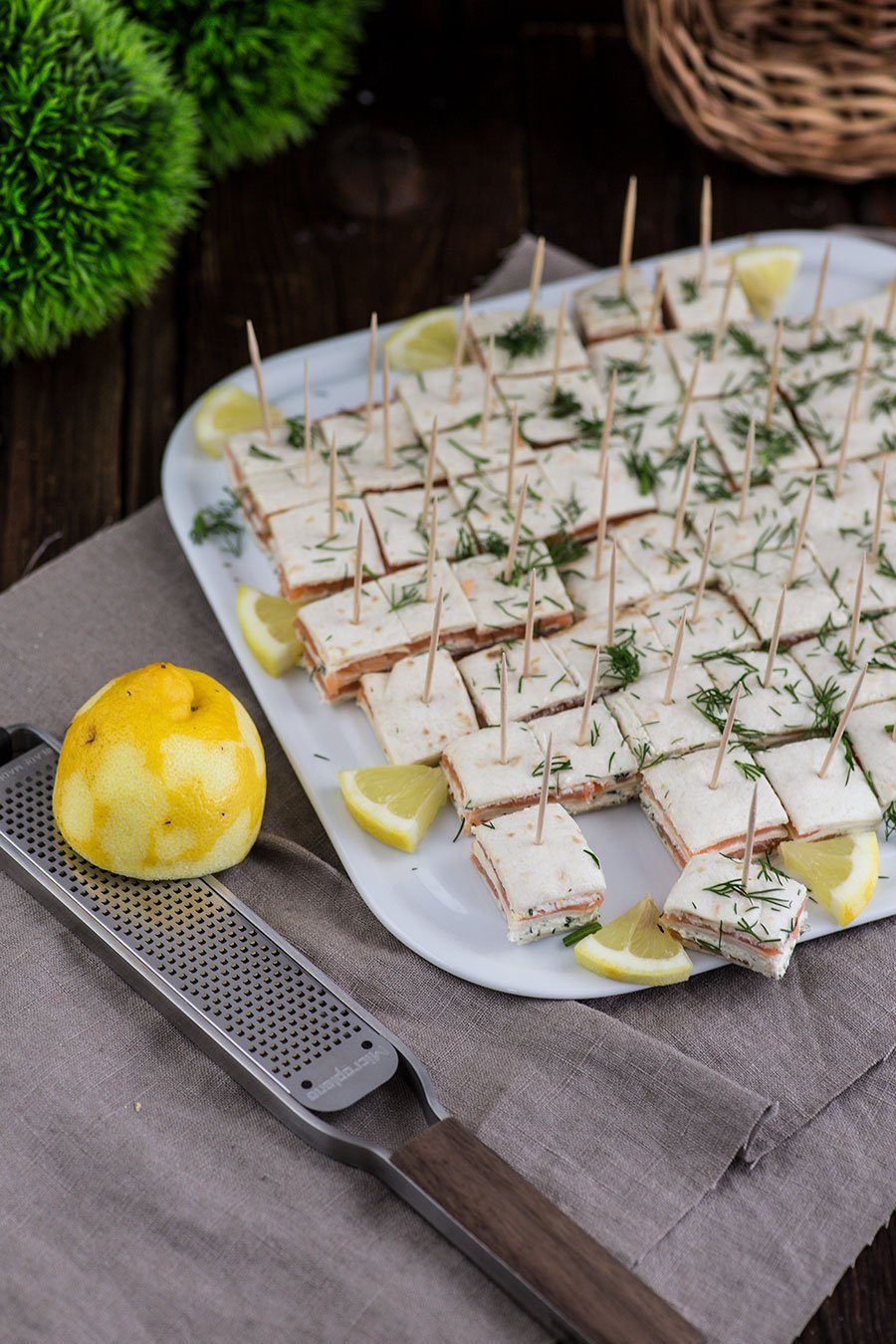 Lachs Frischkäse Fingerfood Häppchen als Partysnack