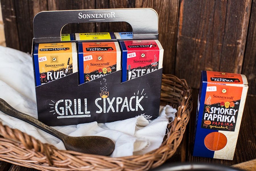Kräuter Zupfbrot & Pimientos de Padron Rezept - SONNENTOR Grill Sixpack 10 SONNENTOR Grill Sixpack Gewürze