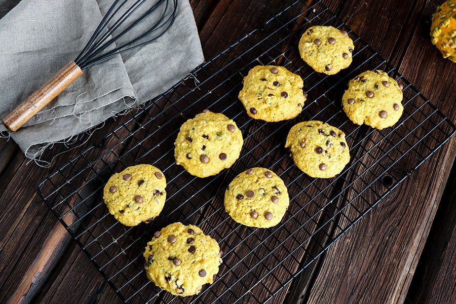  Idee für die Kürbiszeit: Kürbis Cookies Rezept mit Schokodrops