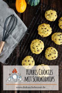 Idee für die Kürbiszeit: Kürbis Cookies Rezept mit Schokodrops