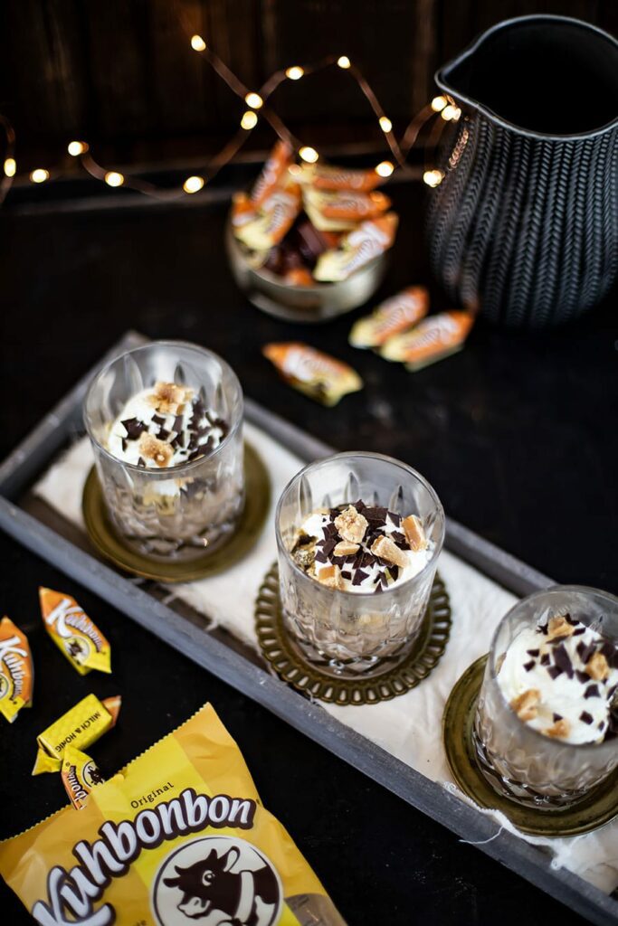 Festliches Dessert im Glas - Einfaches Karamell Creme Rezept 5 Kuhbonbon Creme Dessert