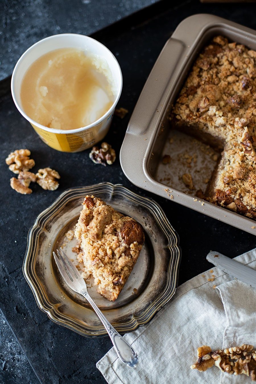 Bananen Kuchen Rezept mit Walnuss Streuseln