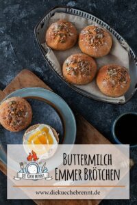 Emmer Brötchen Rezept mit Buttermilch und Körnern