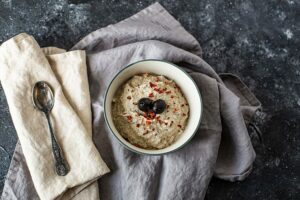 Auberginen Creme mit Schafskäse