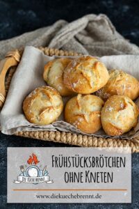 Schnelle Frühstücksbrötchen ohne kneten über Nacht - Einfaches Weizenbrötchen Rezept