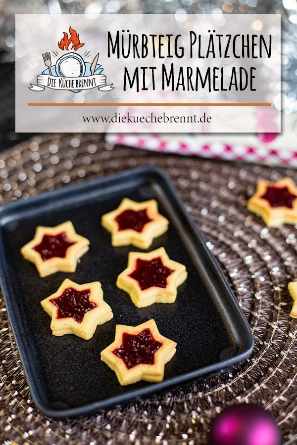 Mürbteig Plätzchen mit Marmelade - als Terrassen gebacken