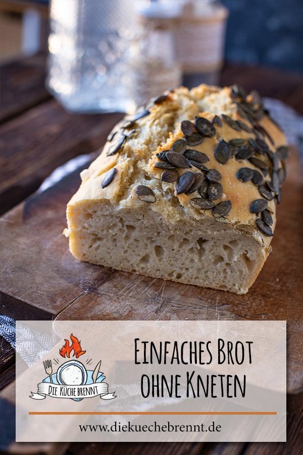 Einfaches Brot Rezept ohne Kneten