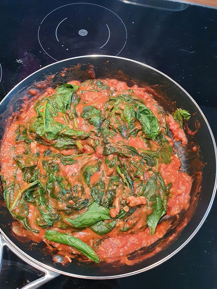 Tomaten Pasta Sauce mit Spinat 11 how to schnelle pasta sauce 6