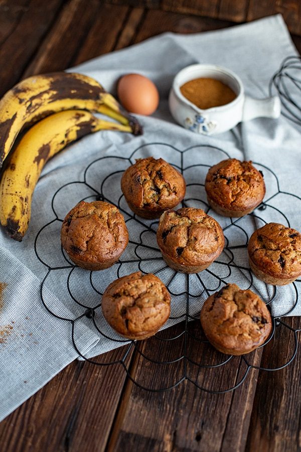 Bananen Muffins mit Schokolade - Die Küche brennt
