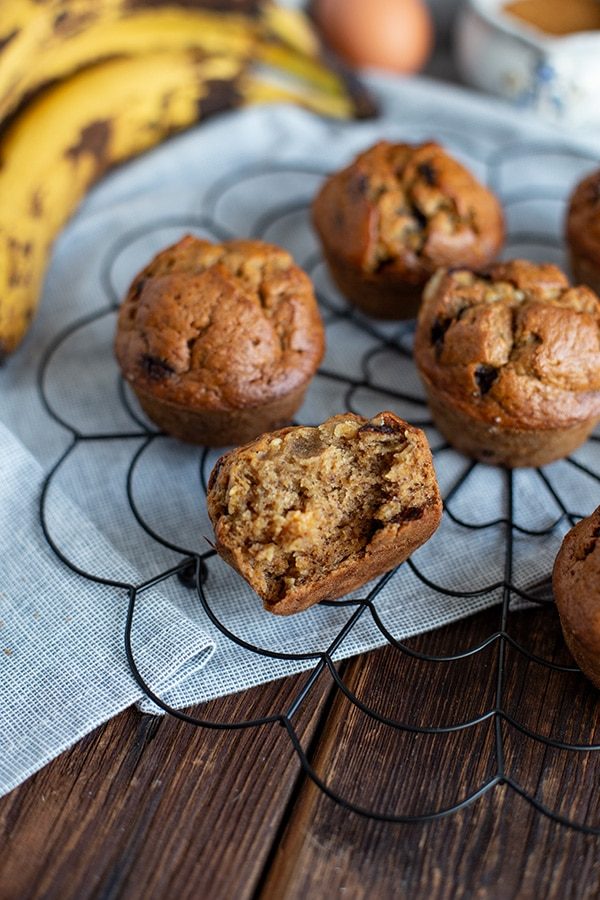 Bananen Muffins Rezept mit Schokolade - Resteverwertung