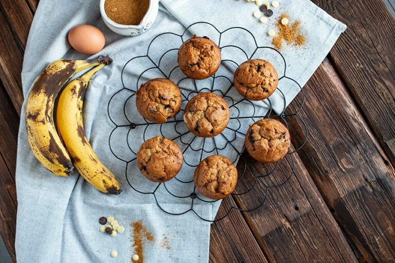 Bananen Muffins Rezept mit Schokolade - Resteverwertung