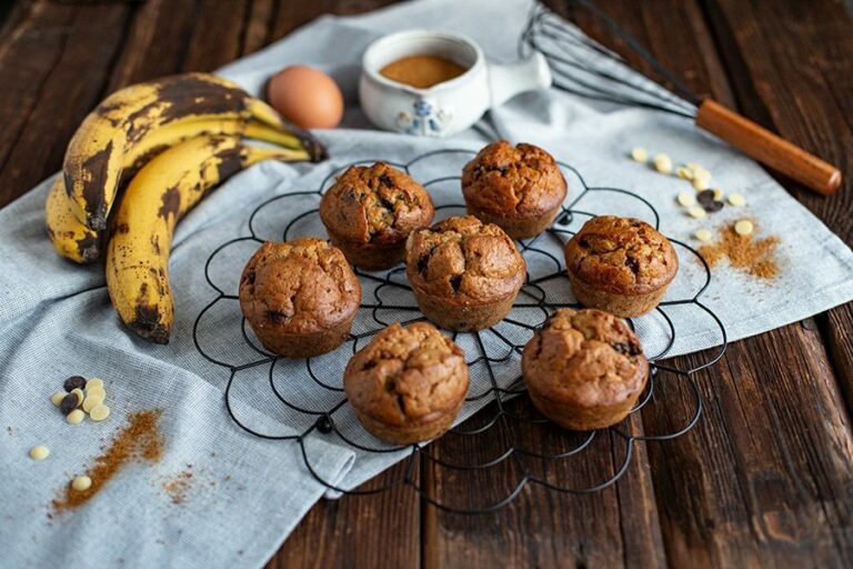 Bananen Muffins Rezept mit Schokolade - Resteverwertung