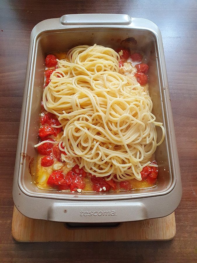 Baked Feta Pasta Rezept 12 Spaghetti dazu