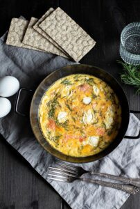 Lachs Ei Omelette aus dem Backofen