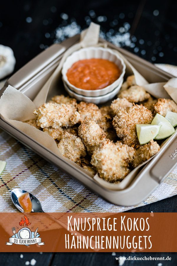 Kokos Chicken Nuggets selber machen im Backofen 21 Hähnchen Nuggets selber machen