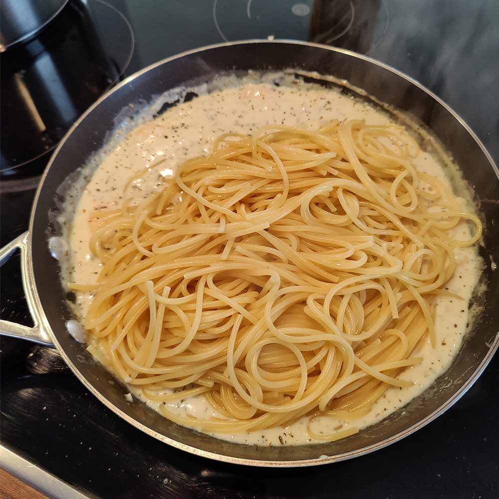 Step 8 Spaghetti dazu