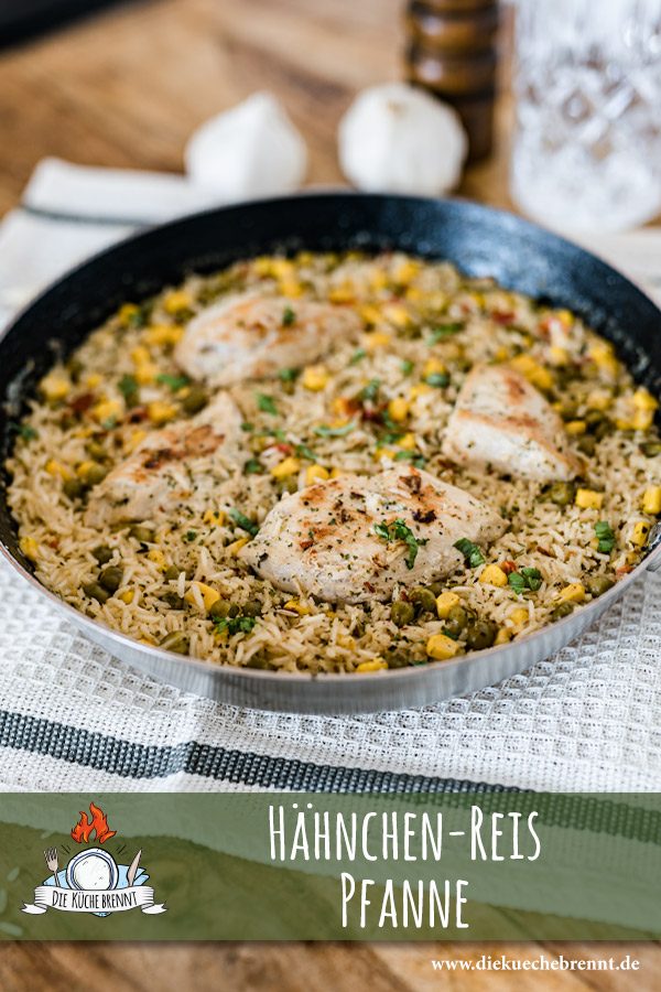 Hähnchen Pfanne mit Reis - Einfaches One Pan Rezept 15 Hähnchen Pfanne mit Reis Rezept