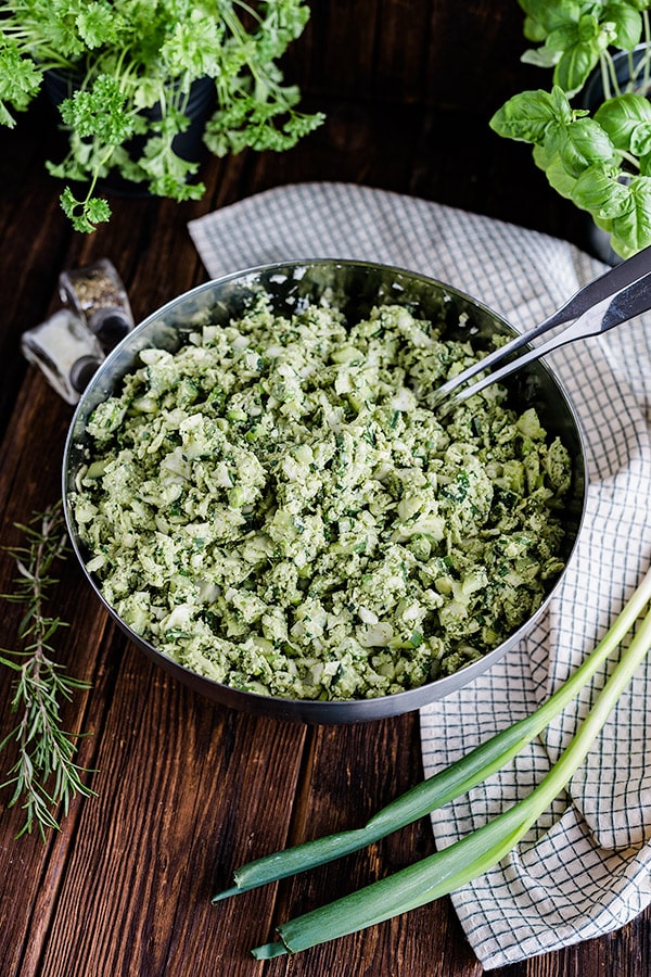 Grüner Salat mit Kohl