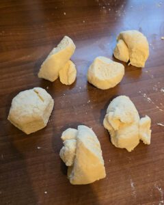 Abgewogene Bagelstücke
